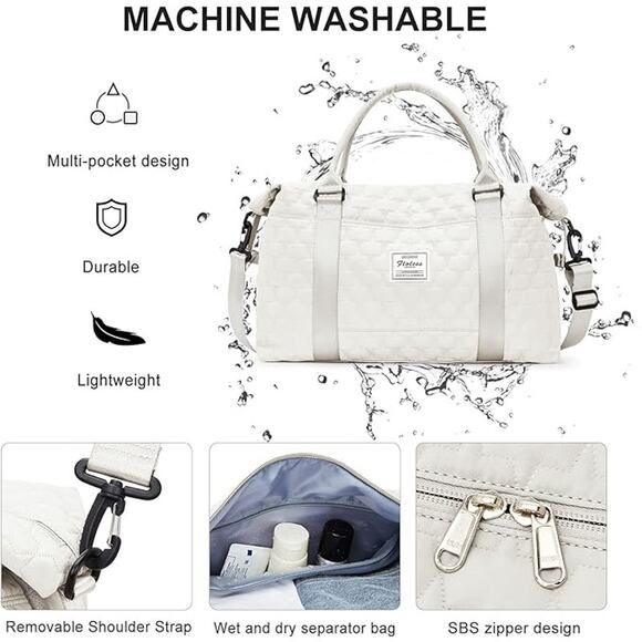 Weekender Duffel Bags Travel Totes Bag  Sports Gym Dance Overnight Wet Pocket - Picture 2 of 6